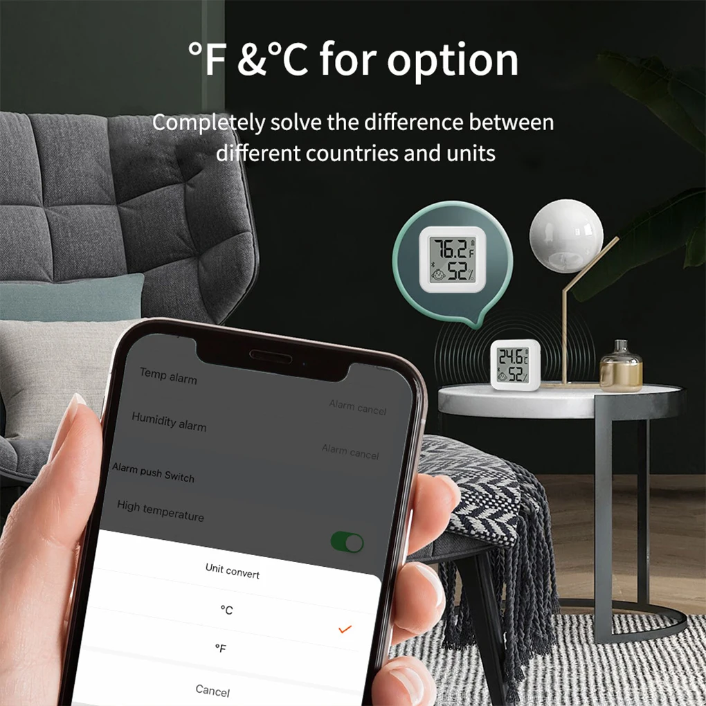 Termometer Digital, Smiley Mini LCD termometer higrometer dalam ruangan ruang pengukur temperatur kelembapan Sensor stasiun cuaca