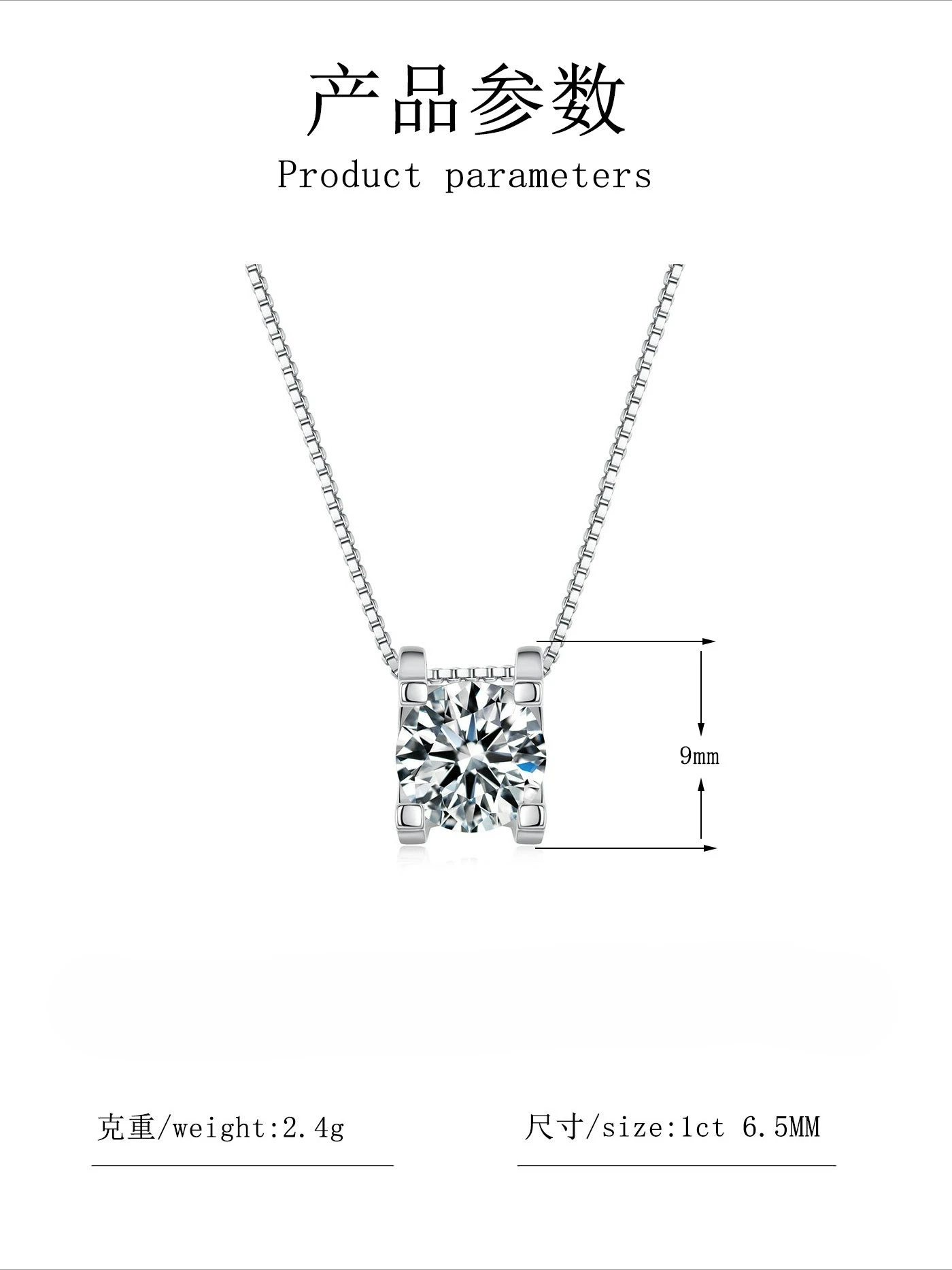 Lumira Platinum PT950 1/2 Carat Moissanite Bull Head Necklace for Women Classic Carat Pendant Jewelry Choker Necklace Box Chain