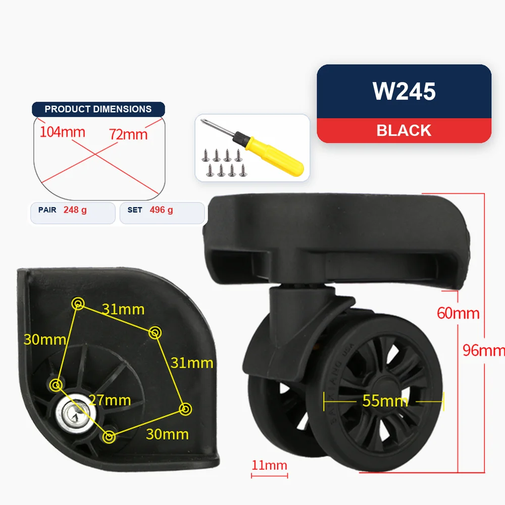 Replacement Luggage Wheel For Baixiang NL021 Wear Resistant Silent Smooth Rolling Durable Caster Repair Part