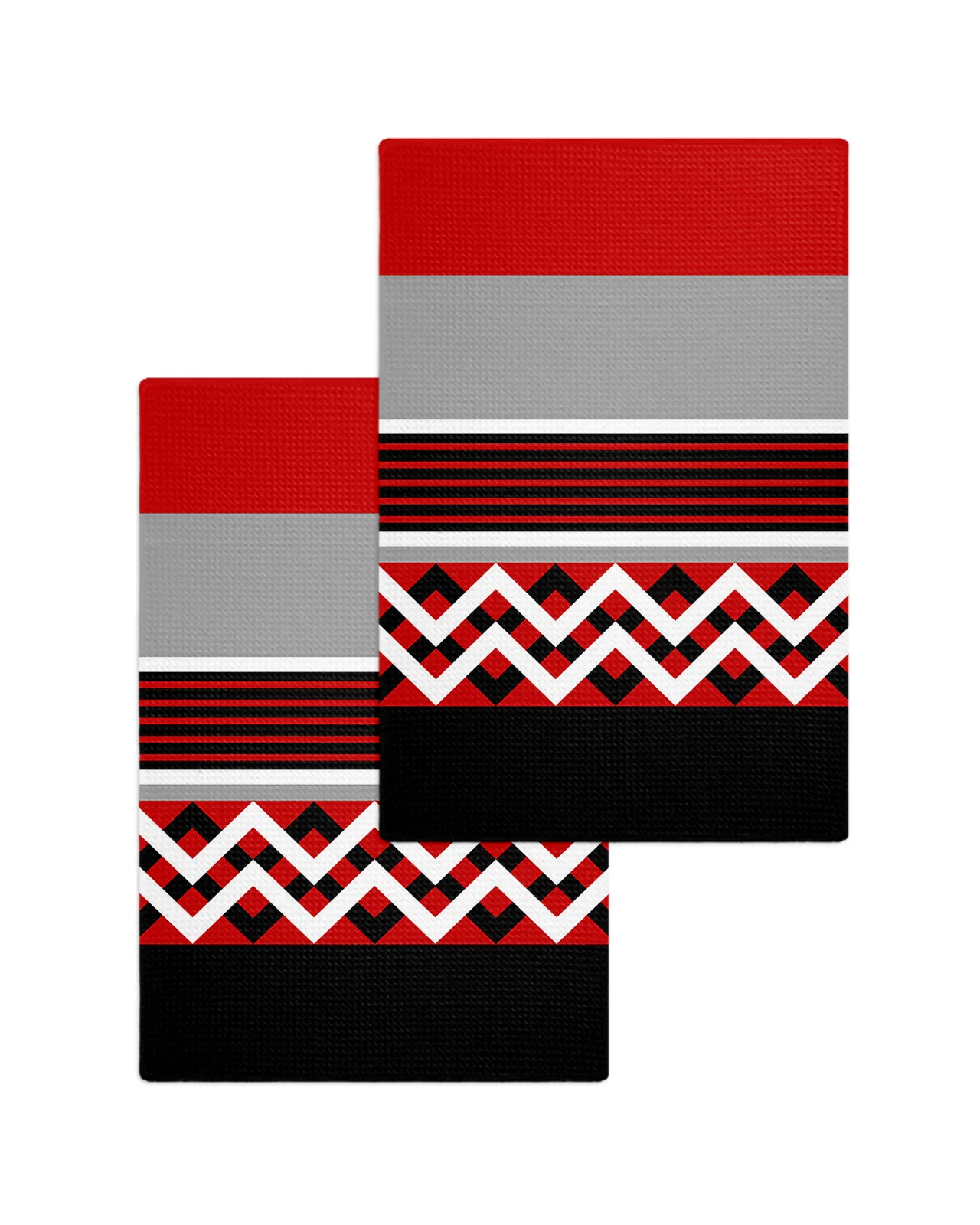 Red Black Gray Striped Geometric Lines 40*60cm Tea Towels Absorption Walf Checks Kitchen Cleaning Towel Cloth Napkins Dish Rags