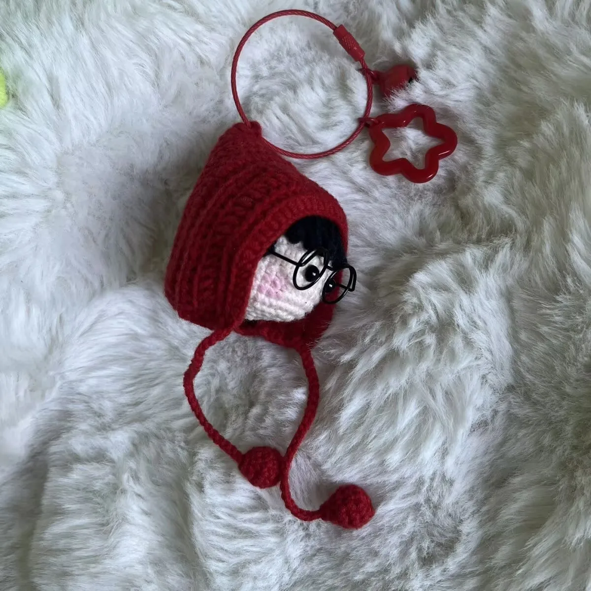 (المنتجات النهائية) زلابية الصوف المصنوعة يدويًا من ليو يونينغ، وسلاسل المفاتيح الكروشيه، والمعلقات، والدمى الكرتونية وغيرها من الملحقات #3