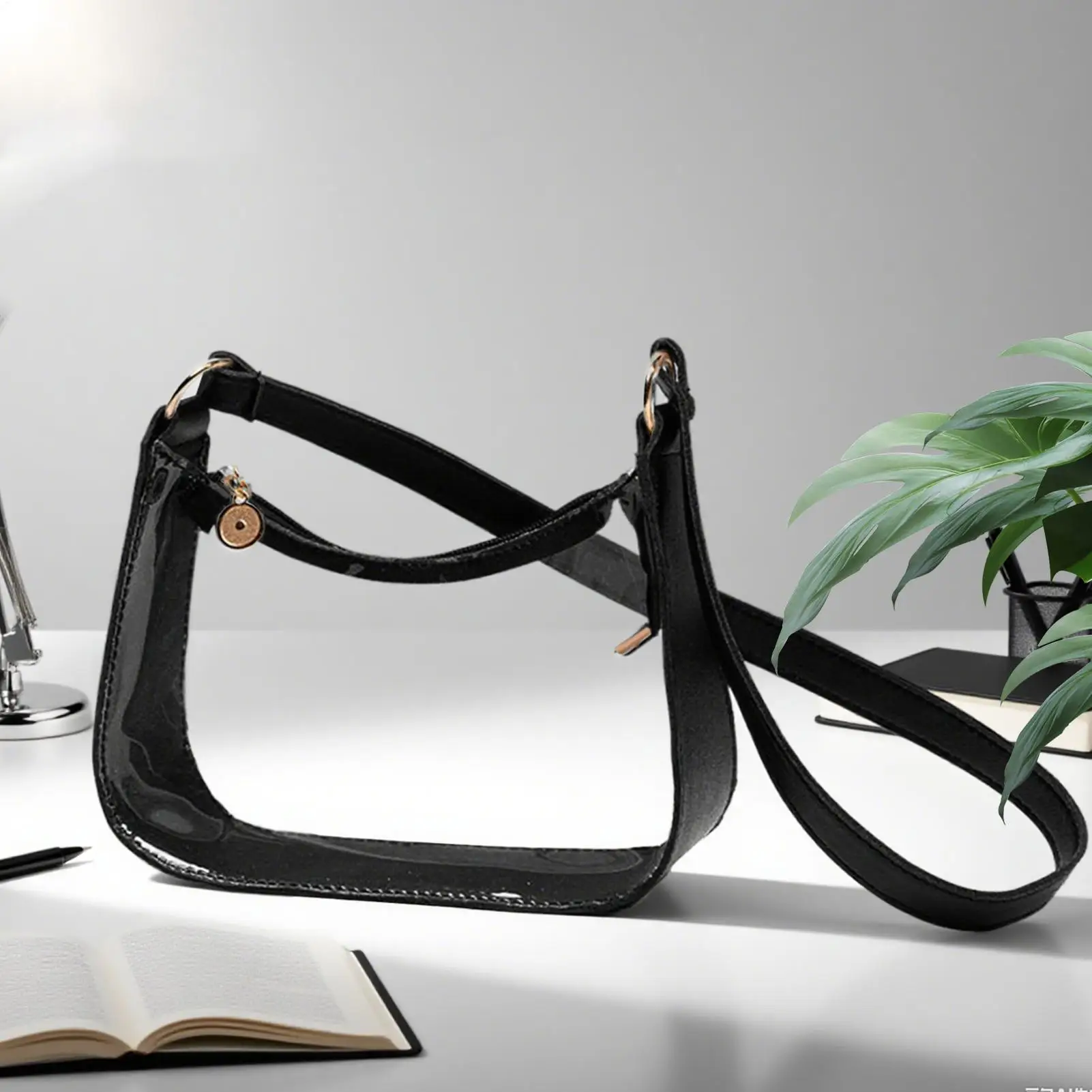 Transparent Tote Handbag Adjustable Shoulder Strap Clear Handbags Small Zipper Underarm Bag For Women Events Beach Travel