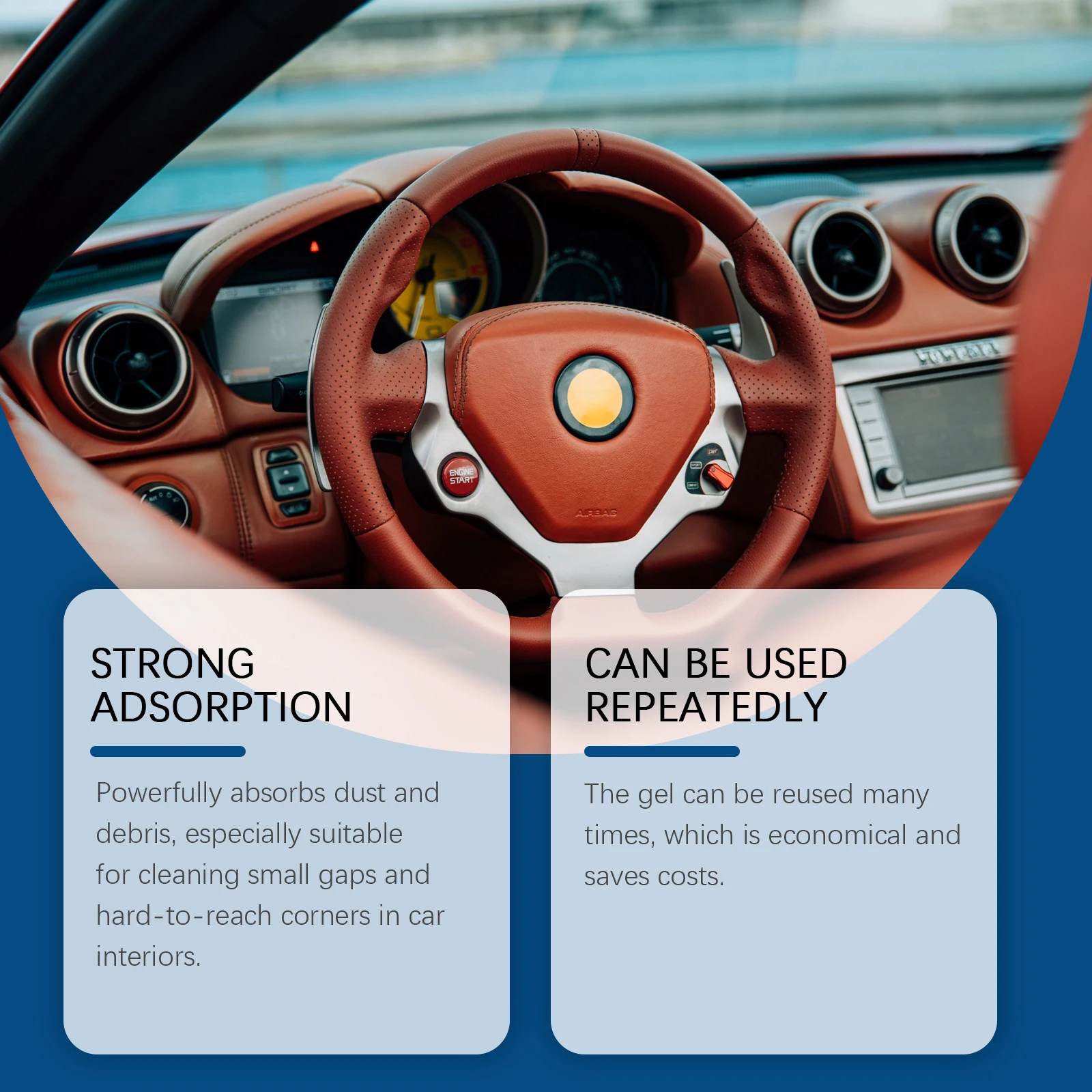 Car Cleaning Gel - Multi-Purpose Soft Adhesive For Air Vents & Interior Crevices, Dust Remover For Vehicle Care (147g) image 3