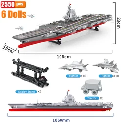 Military FUJIAN Ship Building Blocks Destroyer Boat Warship Bricks Model WW2 Soldier Weapon Toys For Children Birthday Gift MOC