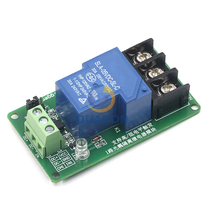 ONE 1 channel relay module 30A with optocoupler isolation 5V 12V 24V supports high and low Triger trigger