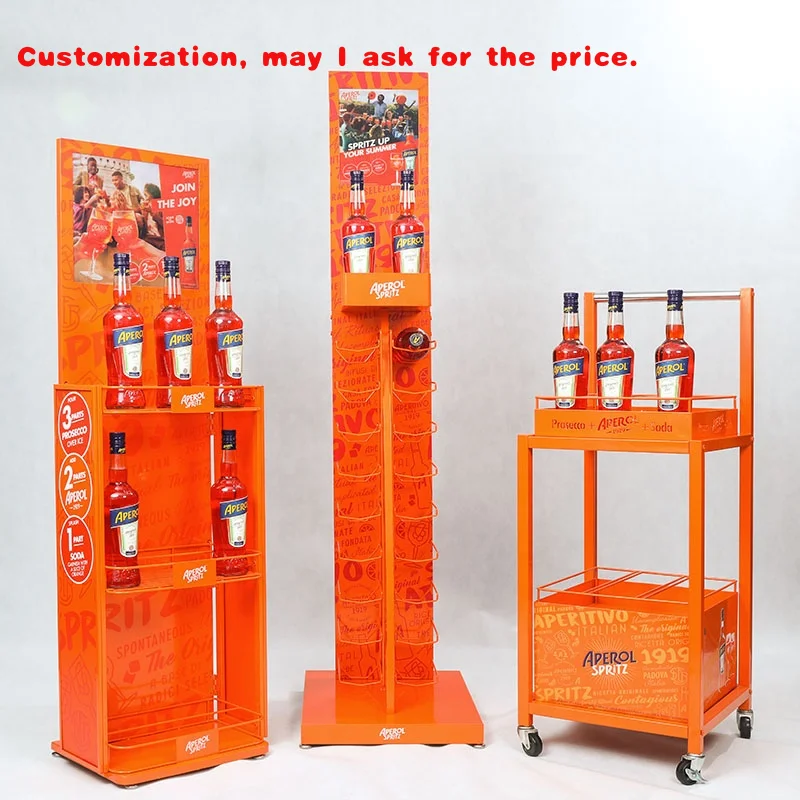 

custom.Retail Luxury Standing Metal Wine Rack Whisky Beer Alcohol Display Vip Tequila Azul Bottle Display Liquor Display Cab