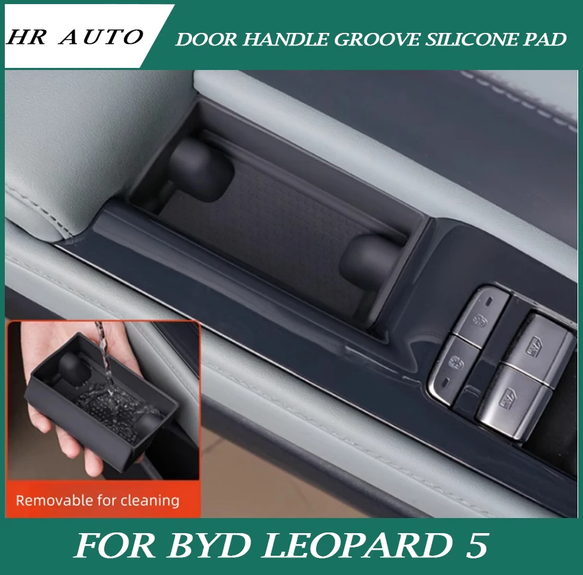 

Car Door Handle Groove Silicone Pad Fit for BYD Leopard 5 Modified Auto Four-door Handle Storage Box Car Interior Accessories