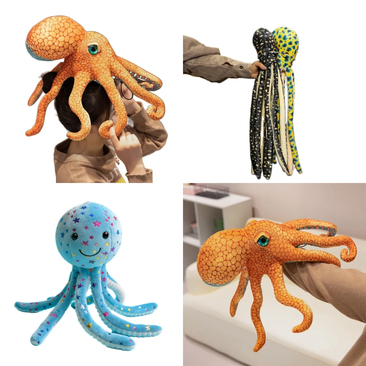 Funny Lifelike Abyssal Blue Ringed Octopus Plush Toys Soft Cute Peculiar Octopus Toys Creative Gift To Children Game Props