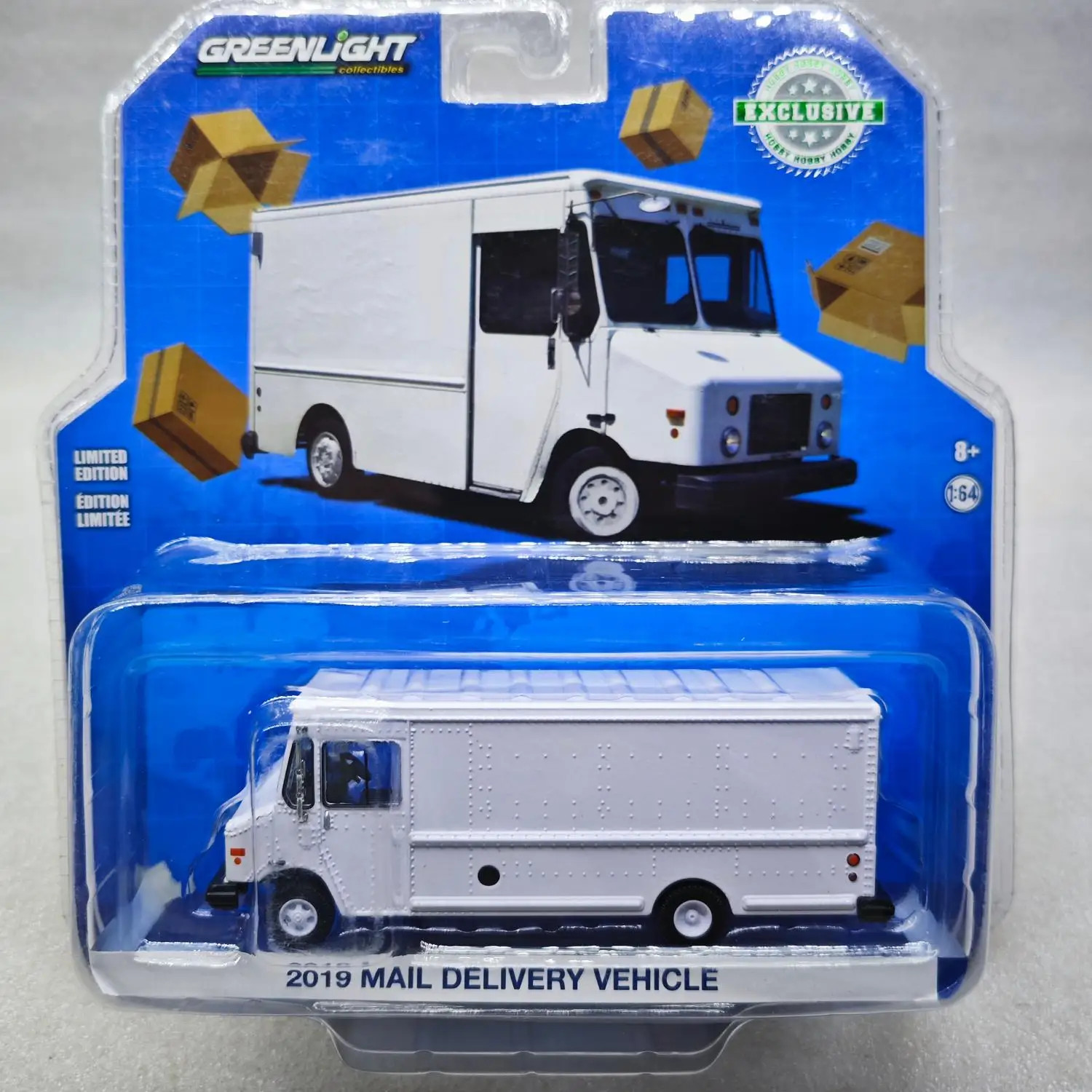 1:64 2019 Mail Delivery Vehicle High Simulation Alloy Car Model Collectible Toy Gift Souvenir Display Ornament