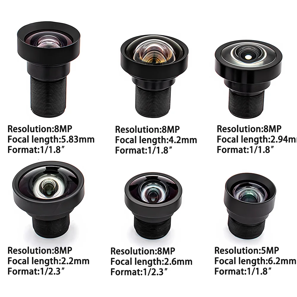 Lente sin distorsión de montaje M12, lente gran angular de visión artificial de alto megapíxeles con filtro de banda estrecha de 650nm para cámara CCTV WGWK