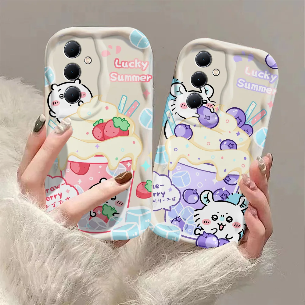 Cartoon 3D Wave Case For Samsung A73 A72 A71 A55 A54 A53 A35 A34 A33 A25 A24 A23 A15 A14 A13 A05 4G 5G H-Hachiwares Back Cover