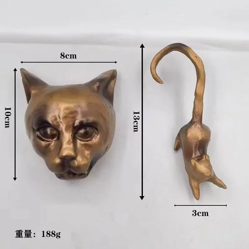 Rusty Cast Art Wall Ornament Cat and Mouse Wall Hanging Door Knocker, Resin Animal Statue Door Ring for Home Door Outdoor Garden