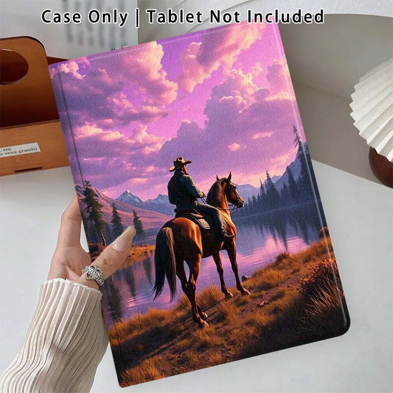 Riding Horses Lake For Lenovo Xiaoxin Pad Pro Tab M10 K10 Plus 3rd Y700 Gen 11 11.2 11.5 12.7 8.8 Inch Tablet Case