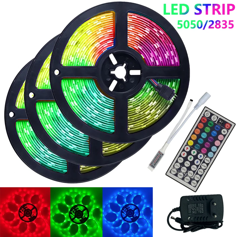 

Led Strips Lights RGB Flexible Lamp Led Luces SMD 2835 5050 Waterproof DC12V Ribbon Tape 5m 10m 15m TV Backlight Home Decoration