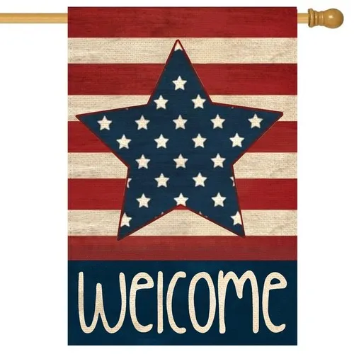 4th of July Patriotic House Flag 28x40 Inch Double Sided for Outside,American... AAV hhz