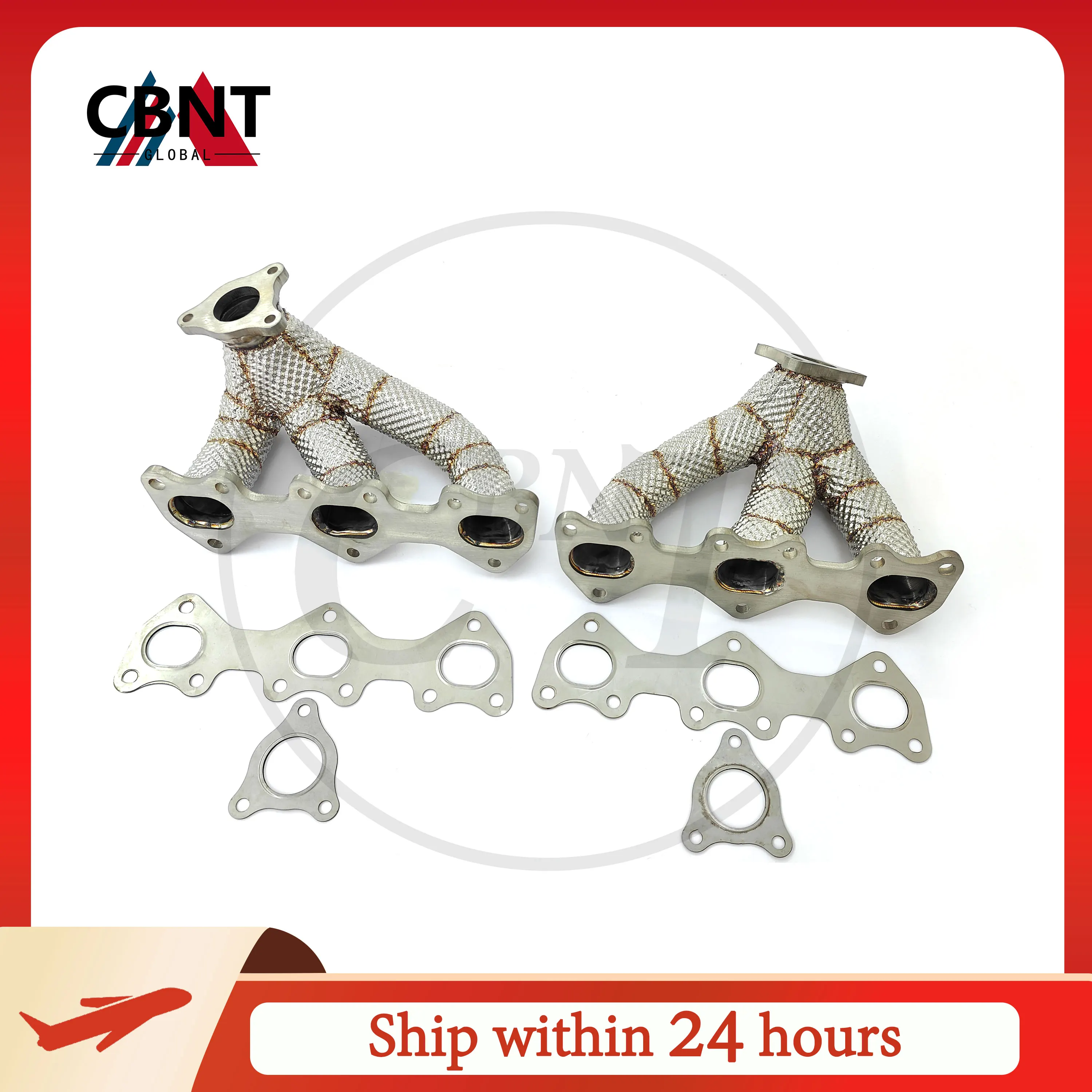 

CBNT Manifolds for Porsche 911 991.2 Carrera/Targa 3.0T Free Flow Exhaust Header with Gaskets Exhaust Pipe Manifold Heat Shield
