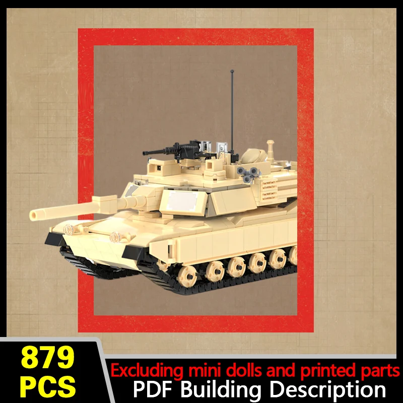 M1A2 Main Battle Tank Model MOC Building Bricks War Equipment Modular Technology Gifts Holiday Assemble Children Toys Suit