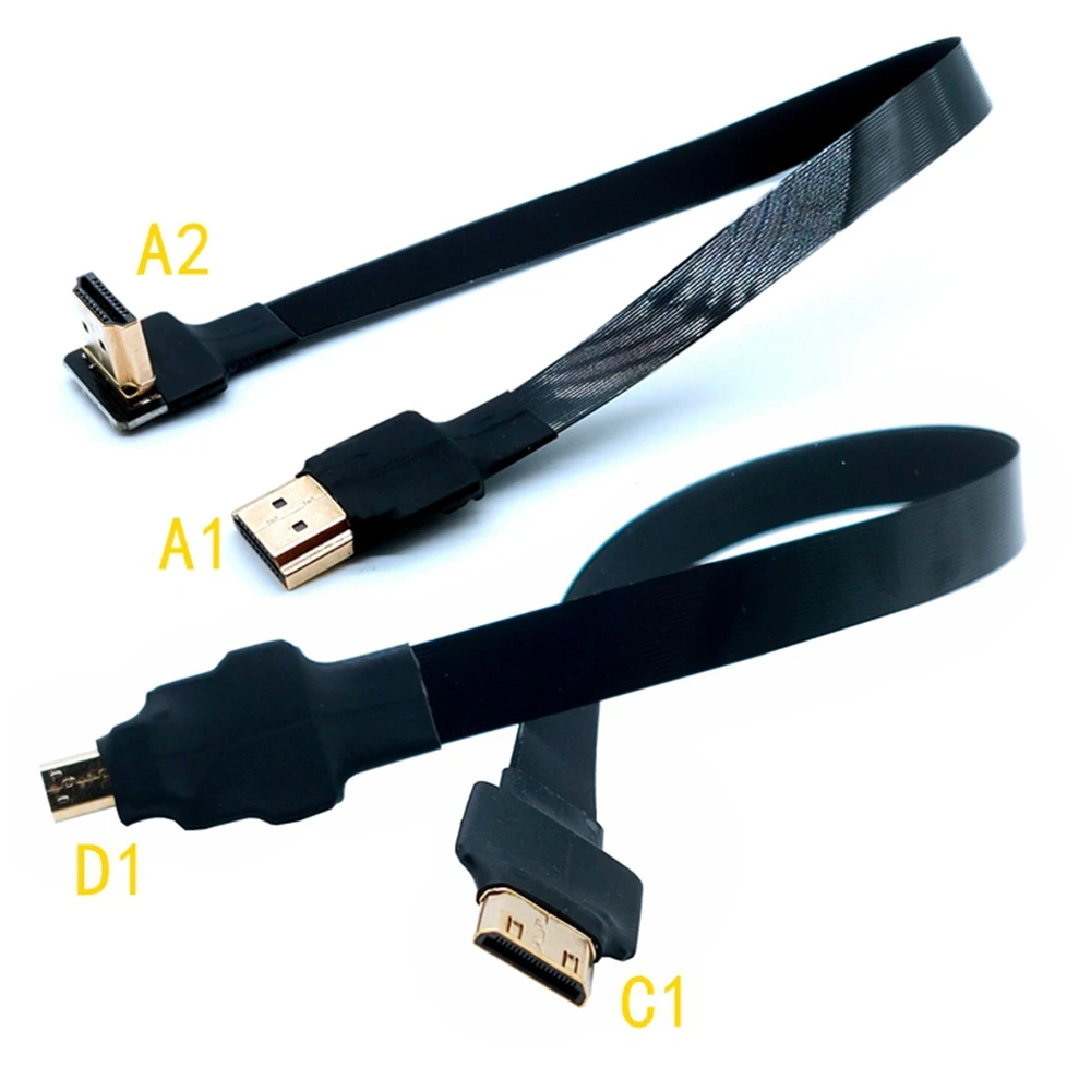 كابل HDMI متوافق مع الصوت والفيديو، HDTV، TV، PS3، قابس HDMI قصير عالي الدقة للذكور، كابل مسطح، رفيع للغاية وقابل للفصل