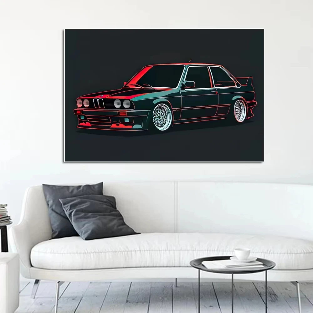 Large Size Retro Sports Car Poster Classic Luxury Racing Graffiti Canvas Painting Supercar Watercolor Wall Art Room Home Decor