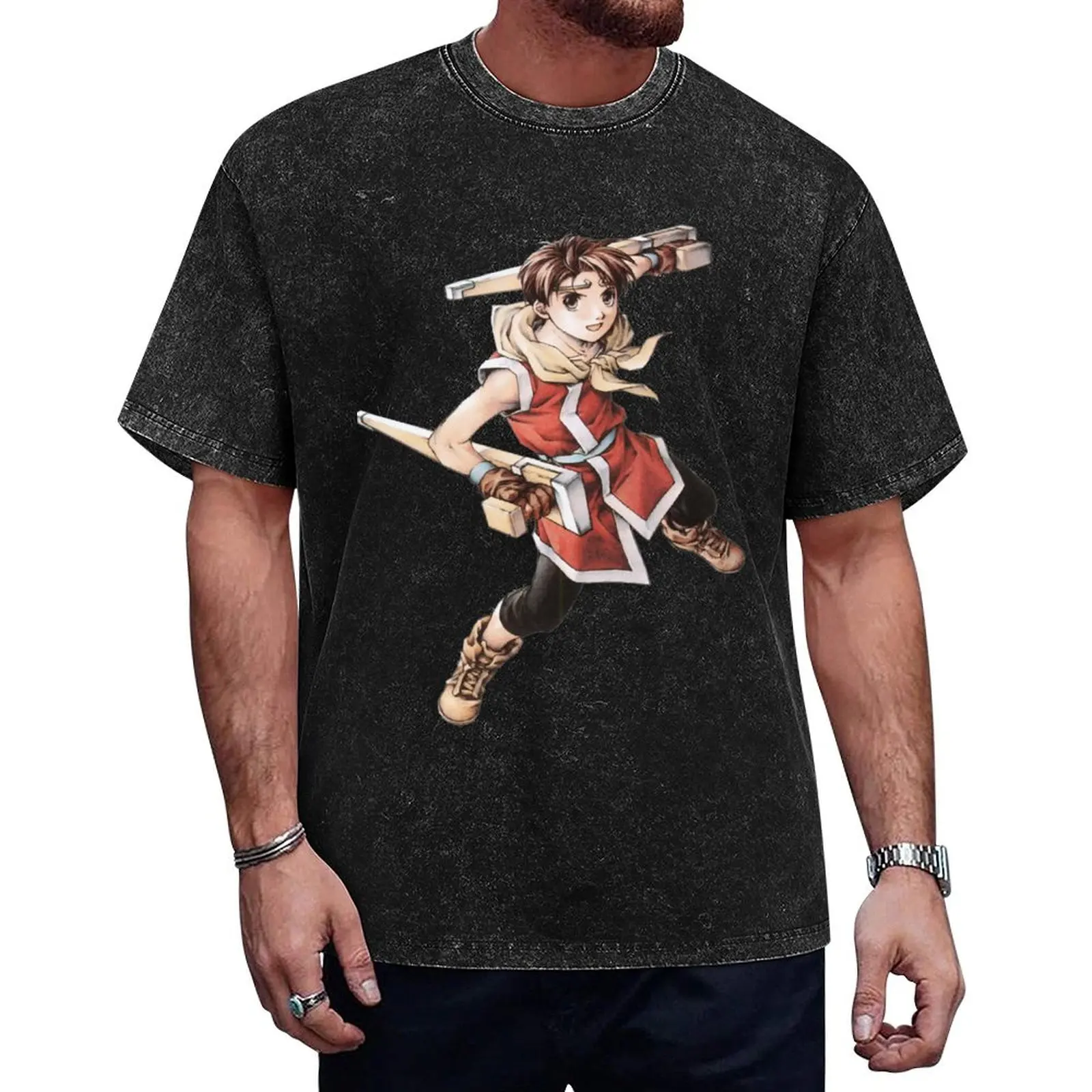

Hero Suikoden 2 T-Shirt oversized graphic tee vintage anime shirt man t shirt Man t-shirt t shirt men