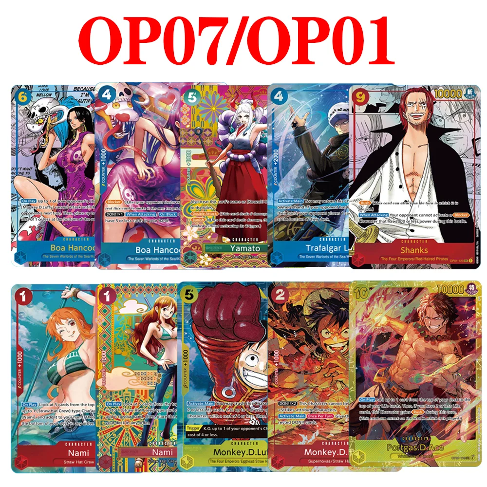 

Прокси-карты OP01/07 Luffy Law Hancock Nami Shanks Ace Zoro Shanks PTCG Card Коллекционная карта Английская OPCG Аниме Игровая карта
