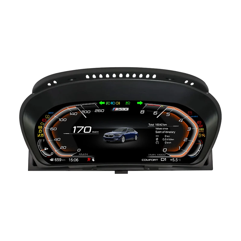 

12.3" Linux Car Instrument Display Digital Dashboard Screen Virtual Panel Speedometer Support Carplay for X6 E71 2006-2013