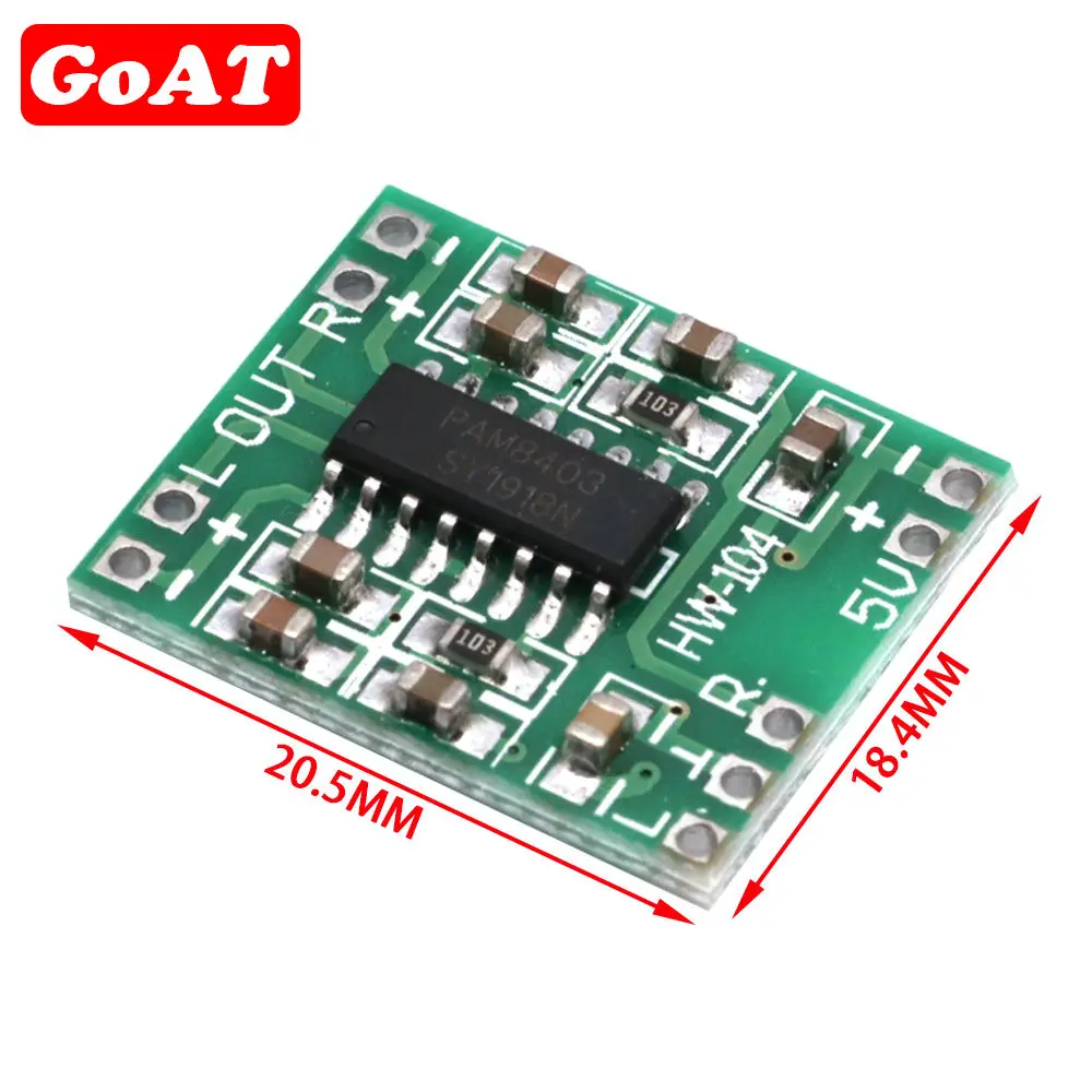 PAM8403 module Super digital amplifier board 2 * 3W D Class digital amplifier board efficient switch potentiometer