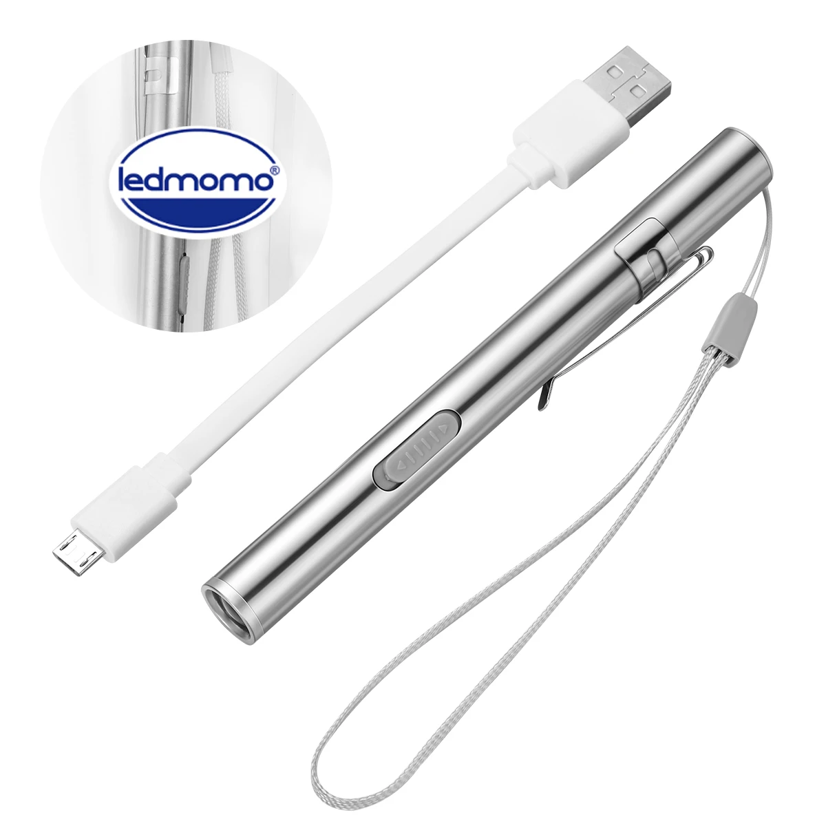 

1Pcs LED Medical Pen Light USB Rechargeable Stainless Steel for Nurses Doctors Students Pen Light for Nurses