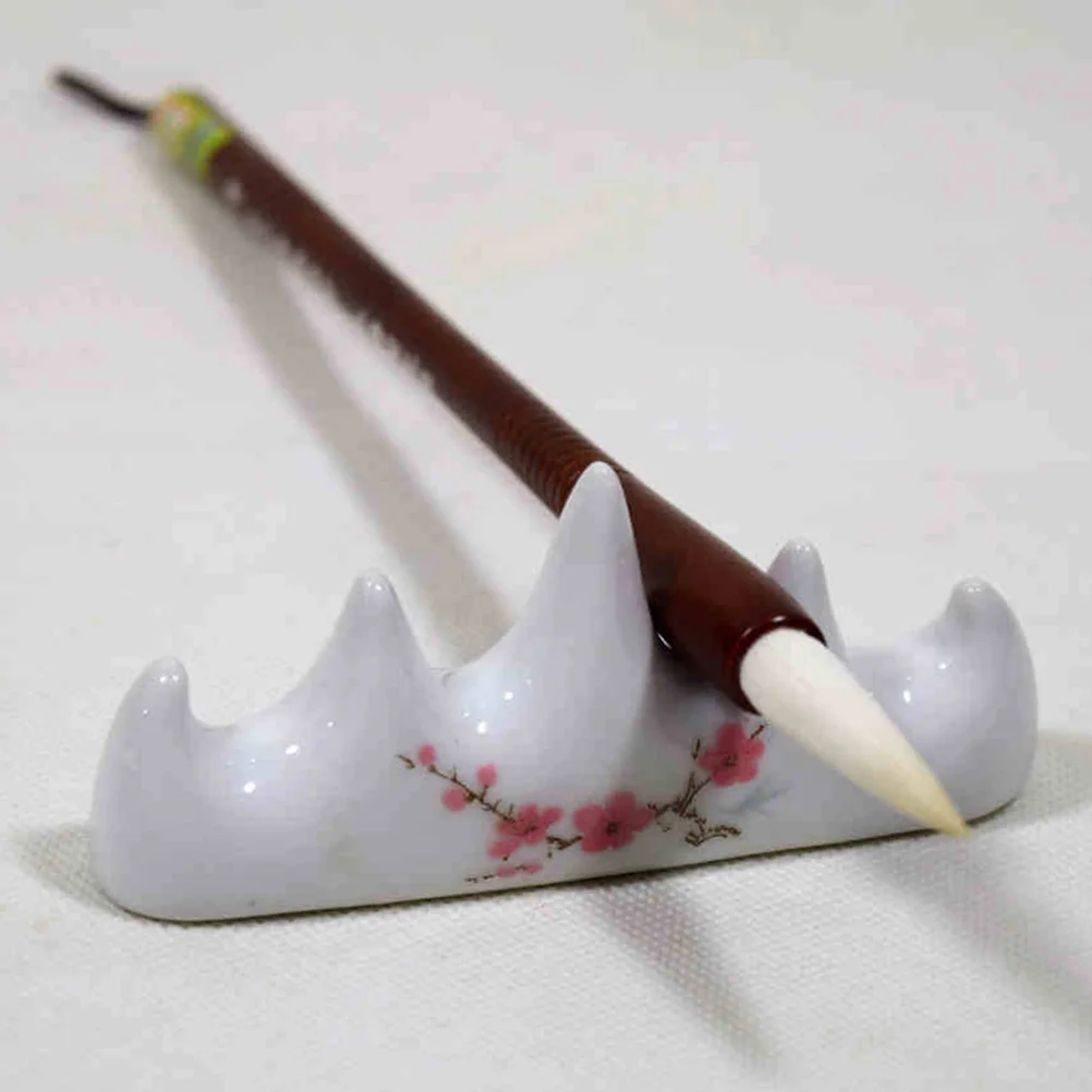 

3Pcs Calligraphy Brush Pen Holder Ceramic Pen Stand Elegant Appearance Sturdy Storage Solution Chinese Brush Rack