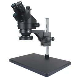 7-45X 3.5X-90X Trinocular Stereo Zoom Big table stand Microscope with 0.5X 2.0X Auxiliary Objective Lens+Adjustable LED Lights