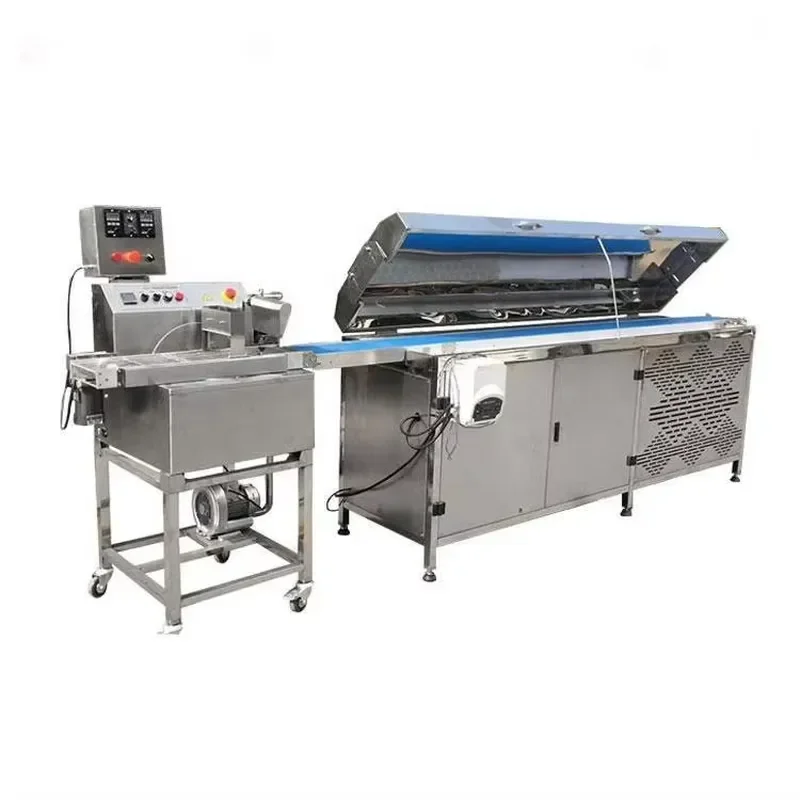 for Small Chocolate Enrober Machine Automatic Cake Enrobing Machine Cooling Tunnel Chocolate Dipping Glazing Machine Enrobing