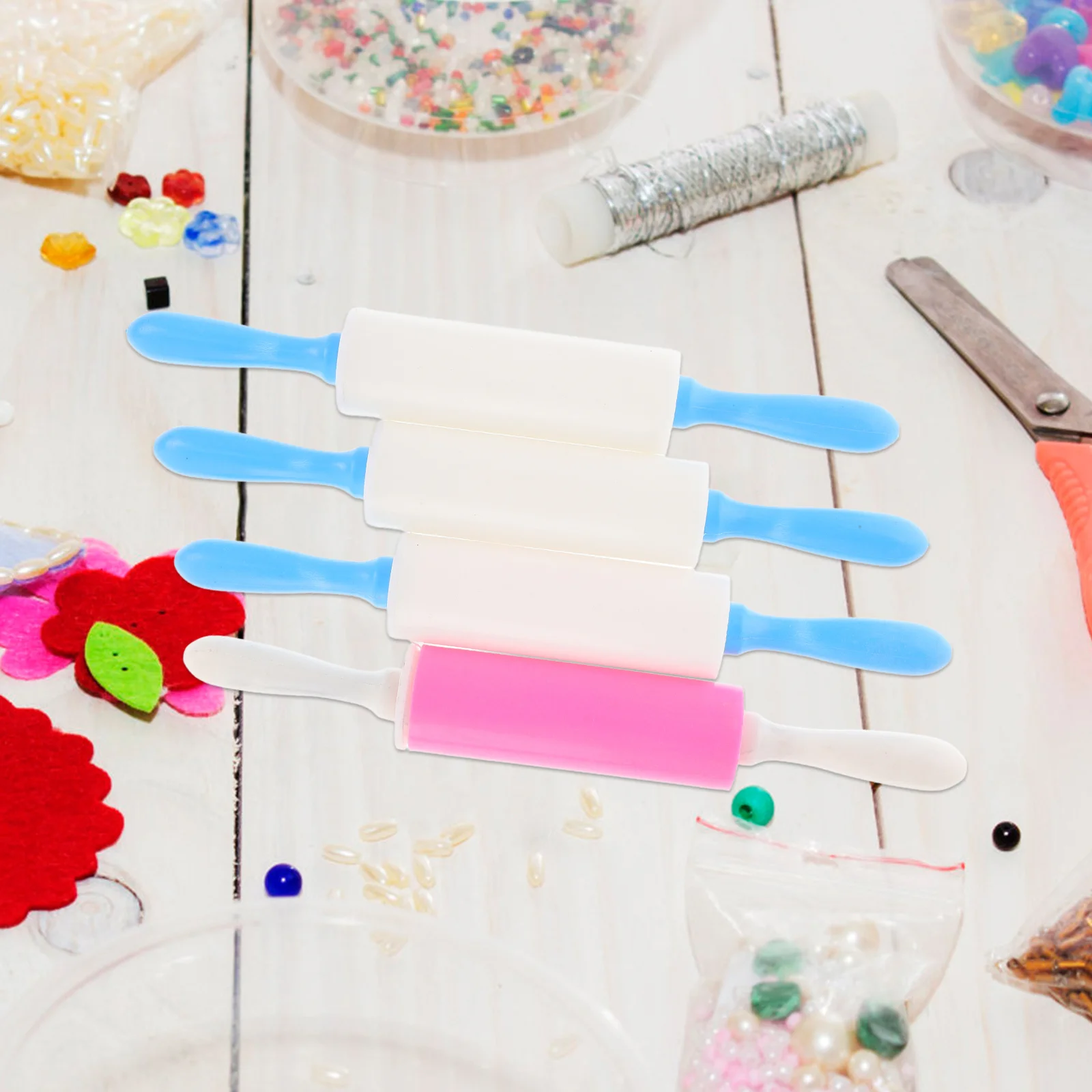 4 Stück Bastel-Ton-Zubehör für Kinder, solide Tonrollen für handgemachte Keramikformung, einfach zu bedienendes, kompaktes DIY-Zubehör