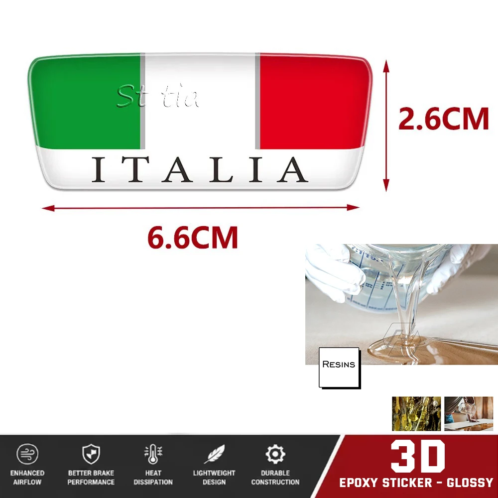 

Waterproof 3D Resin Italian Flag Sticker – Tri-Color Decorative Emblem for Ducati & Vespa Scooters (GTS 300, GTV, LX, Sprint)