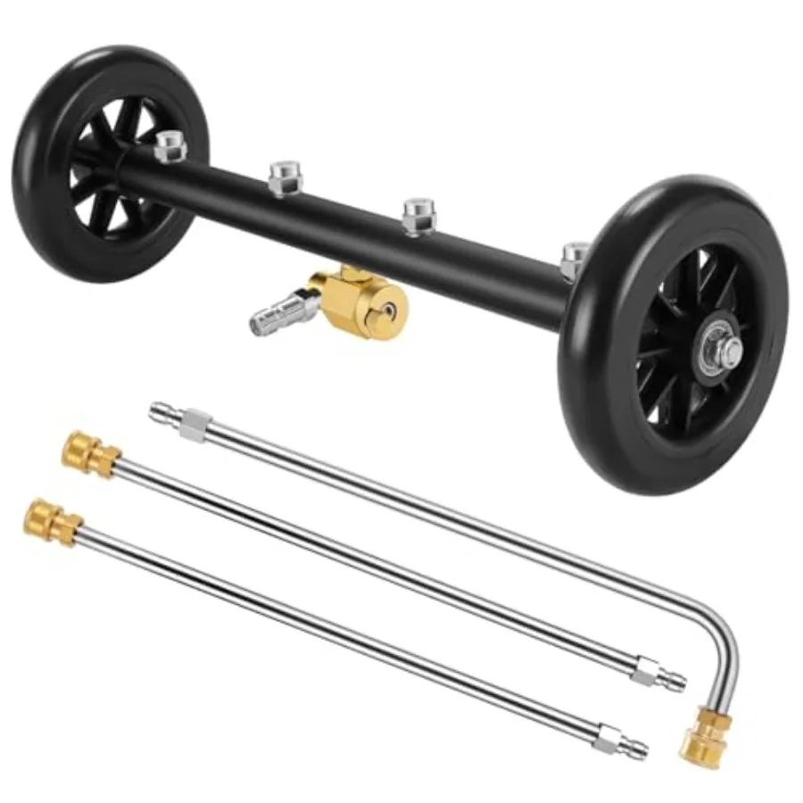 

Pressure Washer Undercarriage Cleaner 16Inch Undercarriage Washer with 4 Nozzles Pressure Washer Under Car Cleaner with 90 Degr