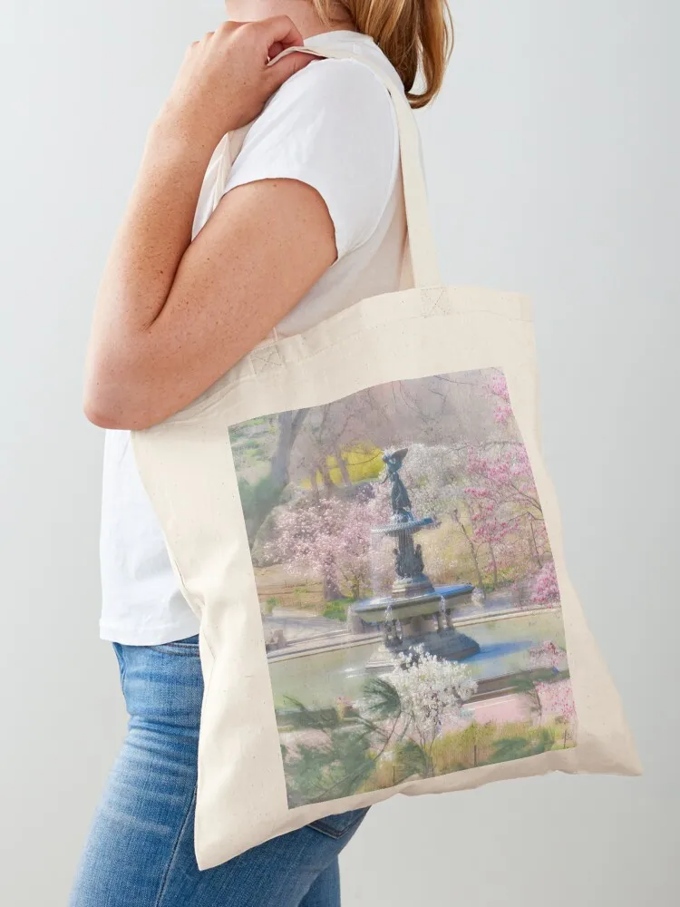 حقيبة حمل Angel of Central Park sacs de Shopping حقيبة نسائية من القماش وشاشة حمل