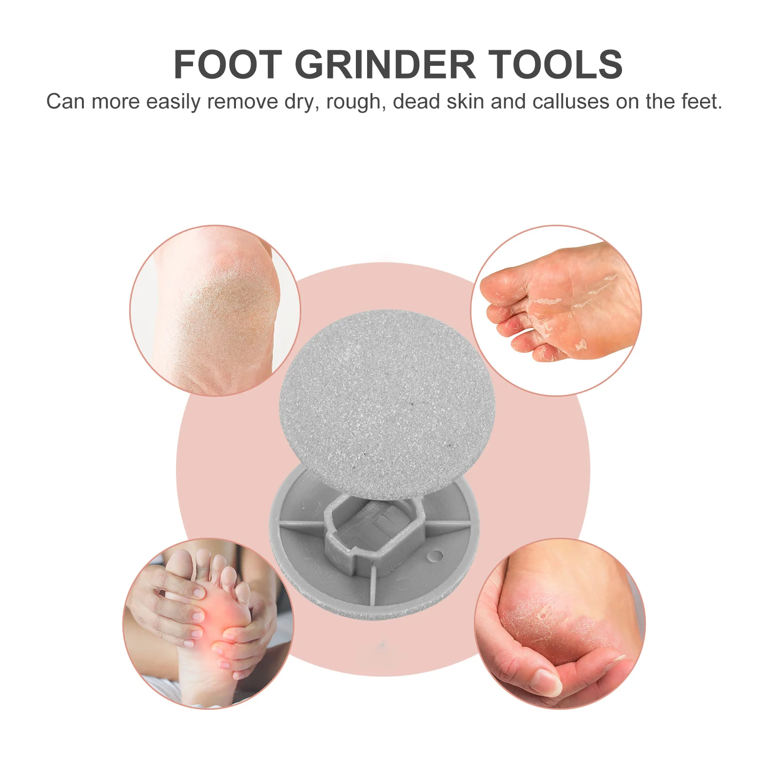 

10pcs Replacement Heads for Electric Foot File Hard Skin Remover Foot Grinder Tools Dead Skin Removing Durable Reusable Grey
