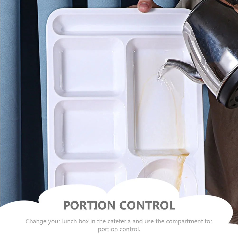 

Plastic Divided Tray White Food Plate For Lunch Breakfast Serving Storage Use Compartment Plate Kitchen Supply Home