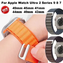 Alpine Loop Strap For Apple Watch Band 49mm 45mm 42mm 44mm 41mm 40mm 38mm 46mm Nylon Strap For IWatch Series Ultra 2/SE/10/9/8/7