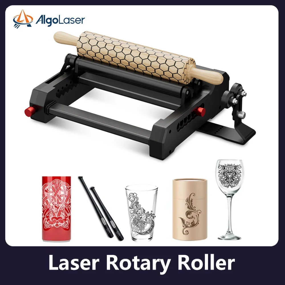 

ALGOLASER 3D Printer Y-axis Rotary Roller Y-axis Rotary Tools RR2 Engraving Module for Column Cylinder Objects Cans Cups Bottles