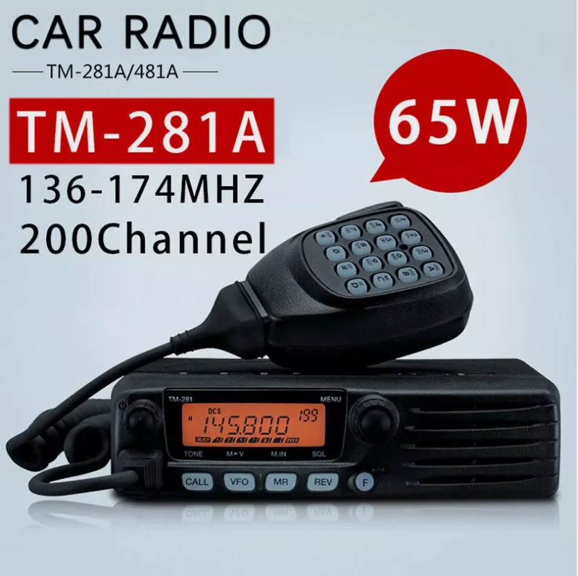 TM-281A/TM-481A Ricetrasmettitore FM VHF Stazione radio per auto radio mobile 10-50KM