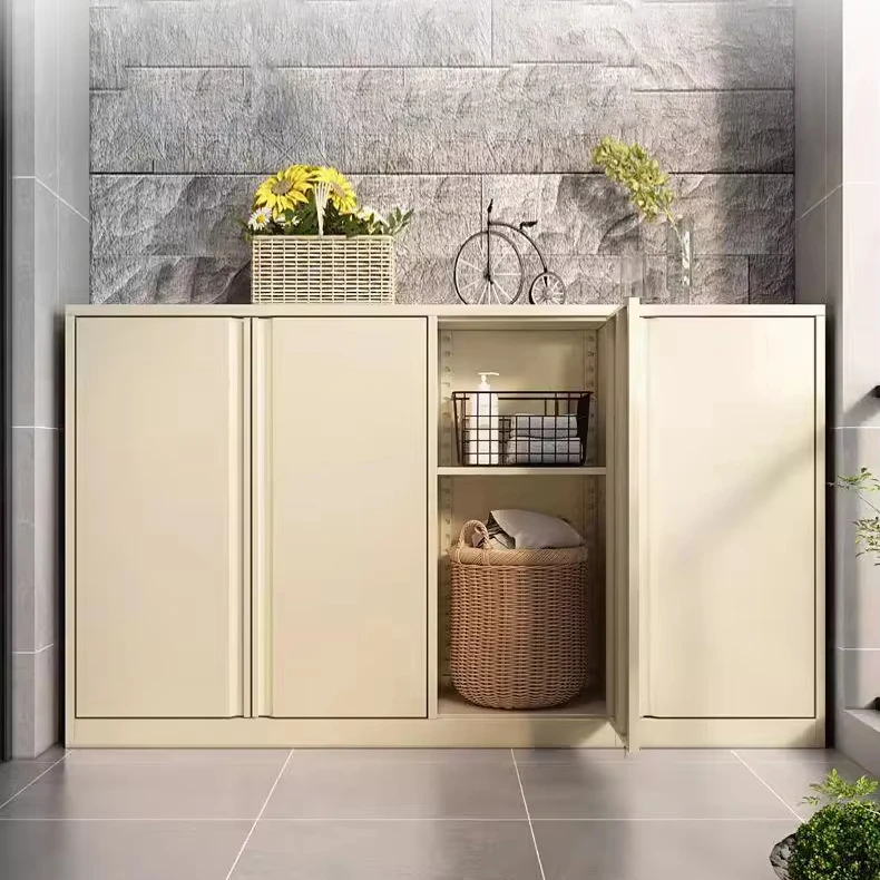 

Metal Balcony Shed Cabinet Sunscreen And Waterproof Floor Cabinet Home Storage Sundries Cabinet