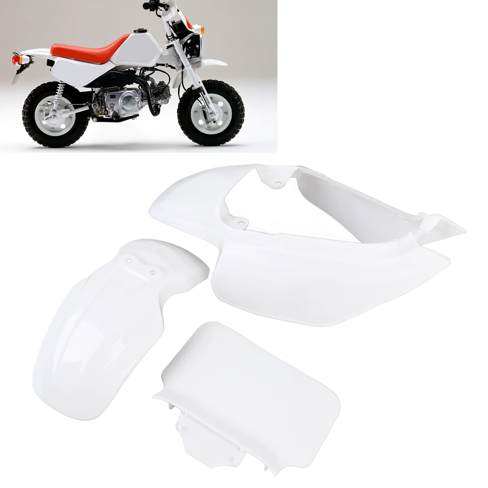 الدراجة الترابية البلاستيك قطعة من نسيج عدة عالية القوة عدد لوحة البلاستيك قطعة من نسيج الهدايا المجمعة الأبيض ABS ل قرد حفرة صغيرة Z50R Baja