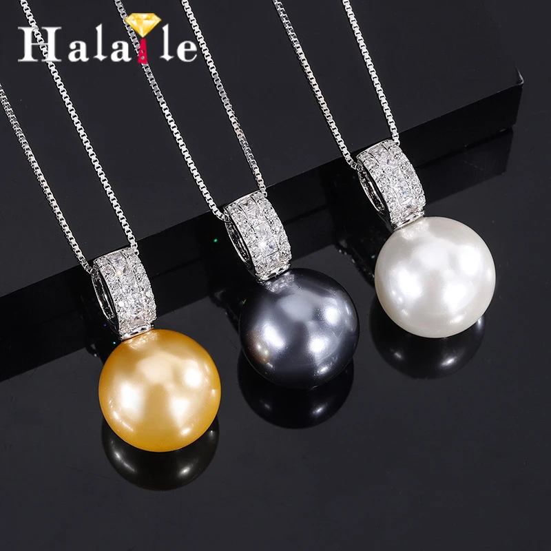 

Halaile S925 Стерлингового Серебра Циркон Ювелирные Изделия Полихромный Жемчуг Ожерелье Модные Изящные Ювелирные Изделия Шейная Цепочка Женский Элегантный Подарок