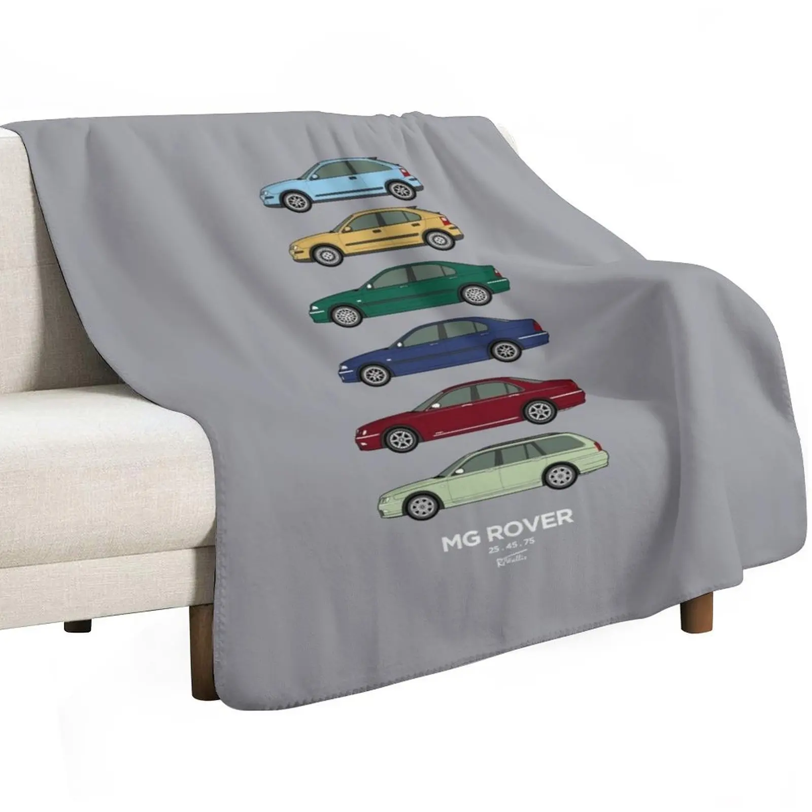 Rover 2001 25, 45, 75 Classic Car Collection Throw Blanket Cute Plaid for babies Moving Weighted Extra Large Throw Bed Blankets