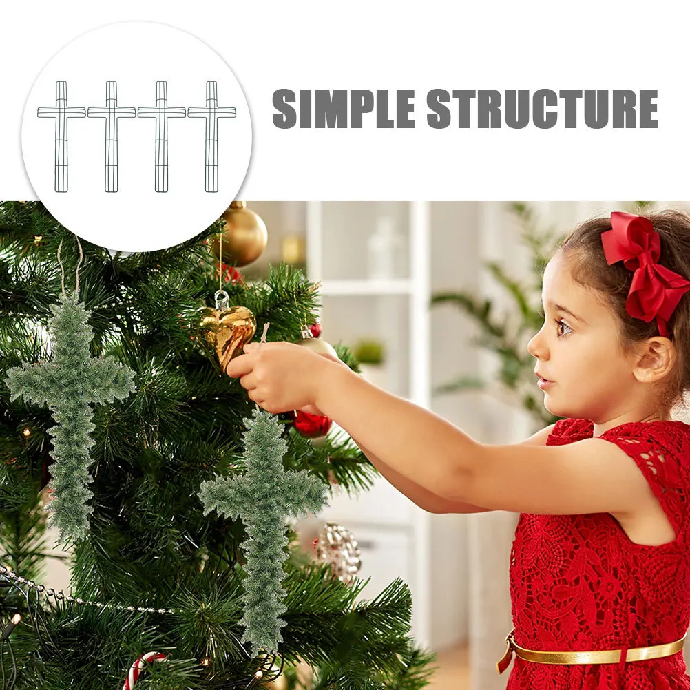 

4pcs Metal Cross Wreath Frame Iron Floral Wreath Making Tool For Diy Holiday Decorations Outdoor Garden Party Supplies