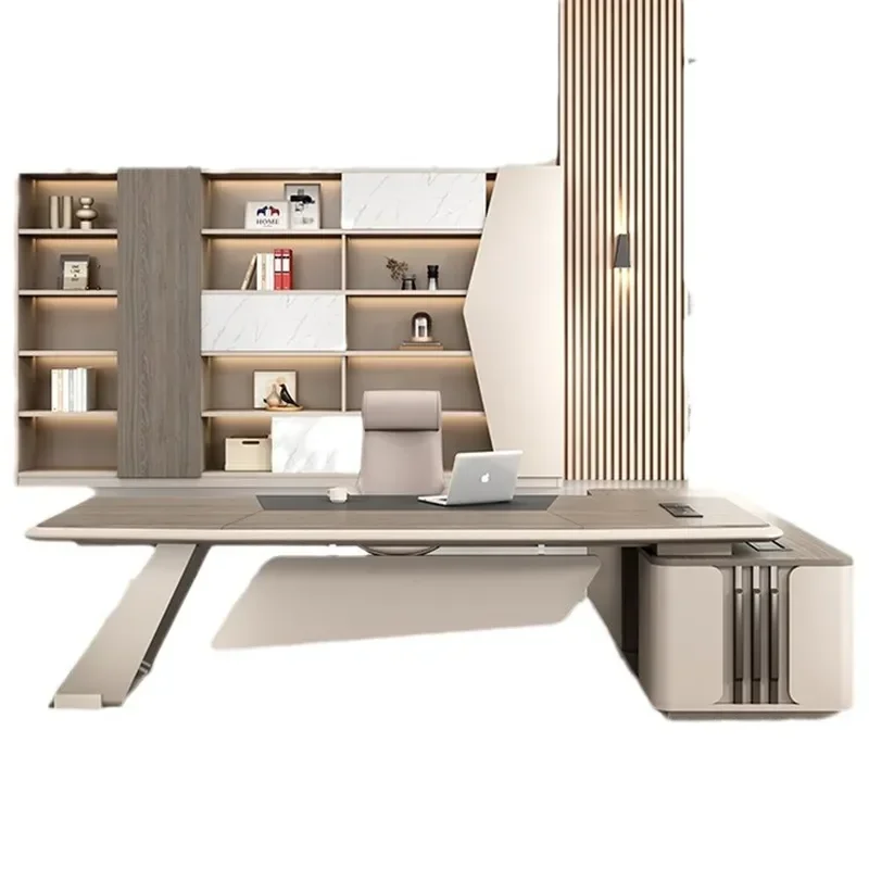 for Light Luxury Desk Boss Table Simple Modern Manager Room Baking Paint Large Executive Table Leader President