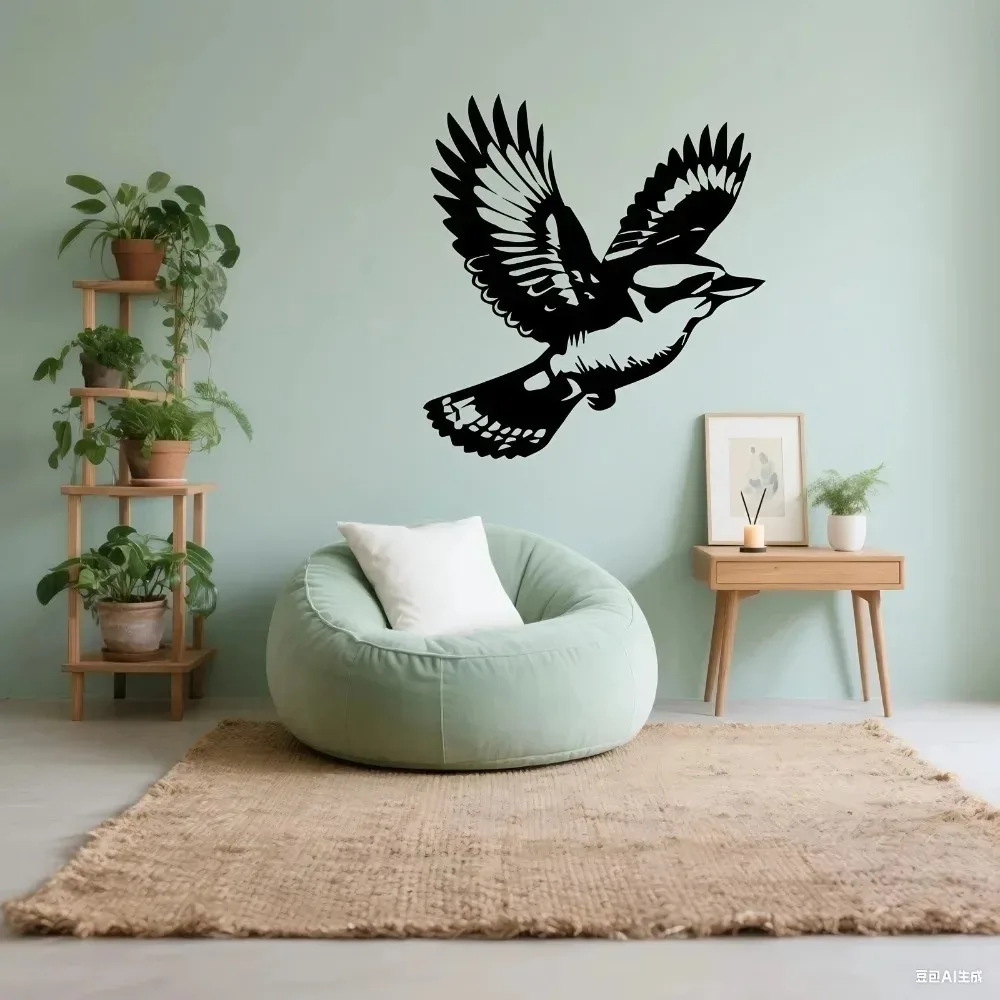 Vintage Iron Flying Kookaburra Wall Art, Realistic Metal Bird Sculpture, Nature Patio Bedroom Decor, Bird Lover Gift