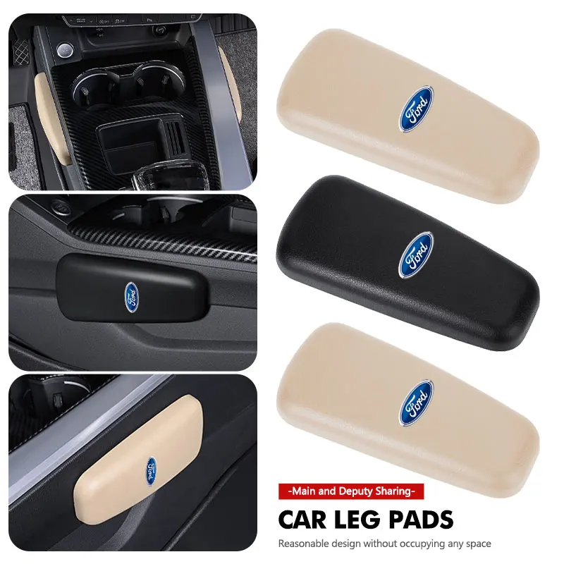 1/2PCS Rodilleras de cuero suave para coche, soporte para rodilla y brazo, cojín protector para Ford Escort KA Flex Everest KA Expedition
