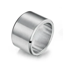 15MM Width Rings Stainless Steel Matte Brushed Fing for Men Boy Hip-Hop Punk Jewelry