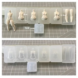 Ultra Light Clay Q Version Doll 2-3 Head Ratio Body Silicone Mold DIY Polymer Clay Animation Cartoon Character Body Making Mold